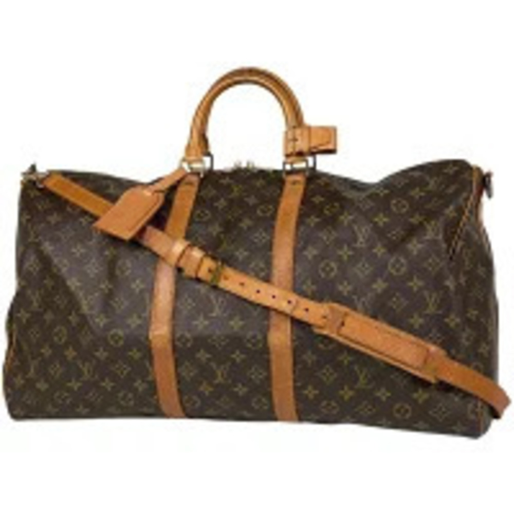 Louis Vuitton Keepall Bandoulire Travel Business Trip Boston Bag Monogram Brown
